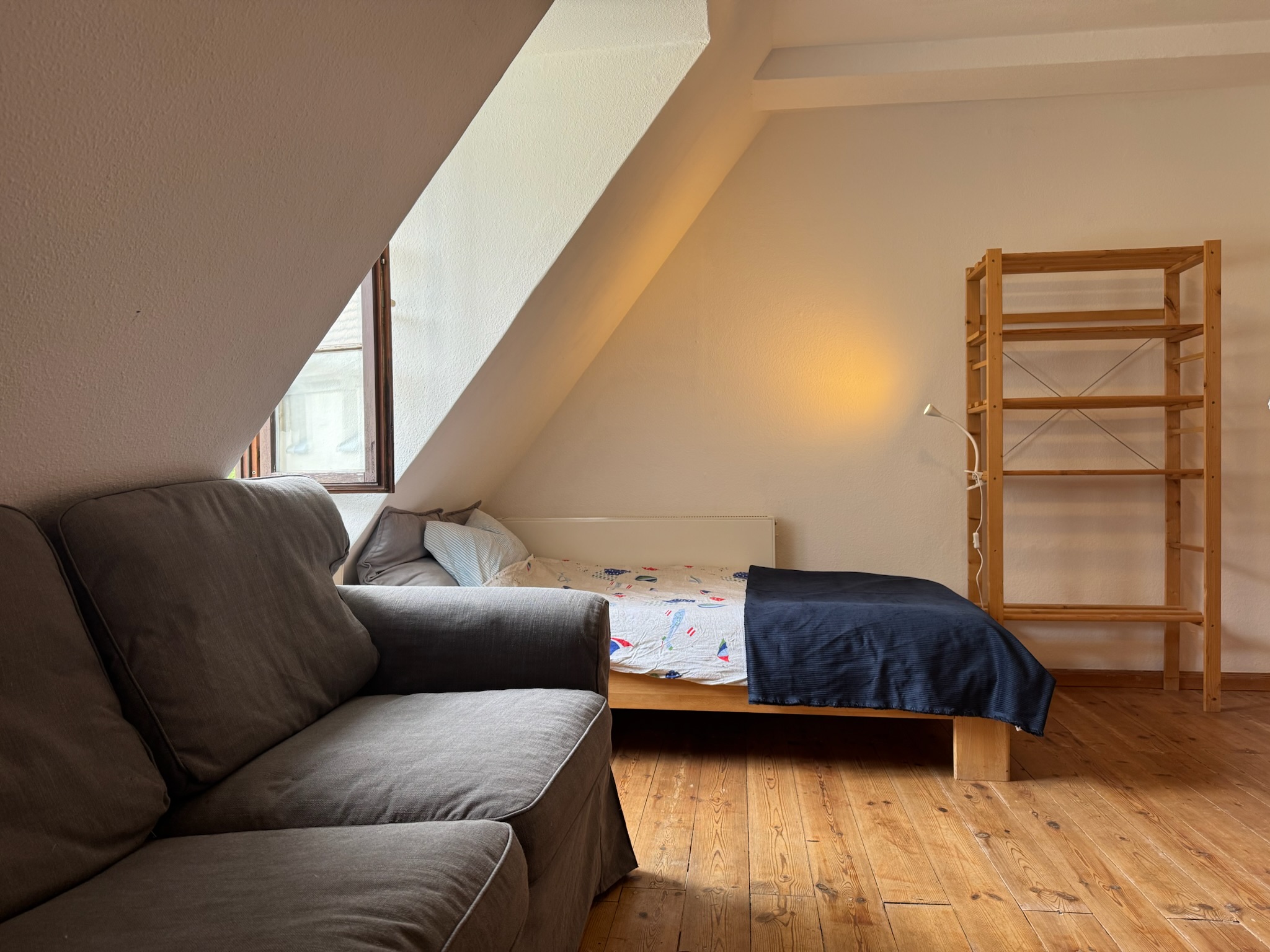 Blue-striped single room